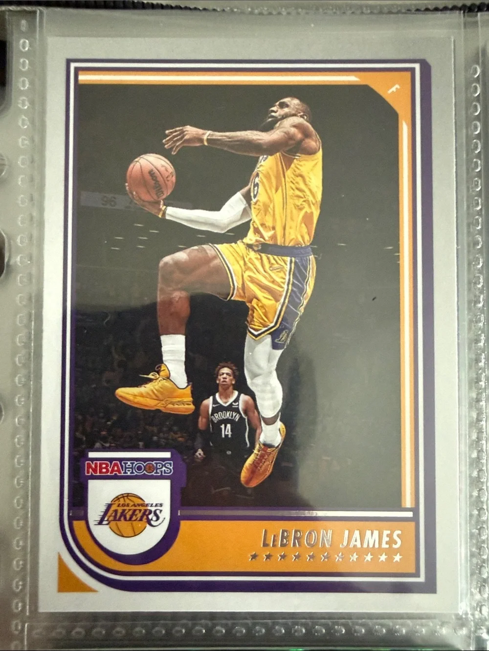 LeBron James Los Angeles Lakers NBA Hoops Basketball Card - Yellow/Purple